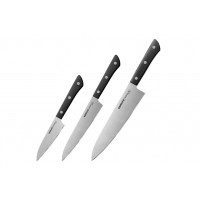 Samura Набор ножей 3 в 1 Harakiri SHR-0220B/K (11, 23, 85), cталь AUS-8, ABS пластик (черный)